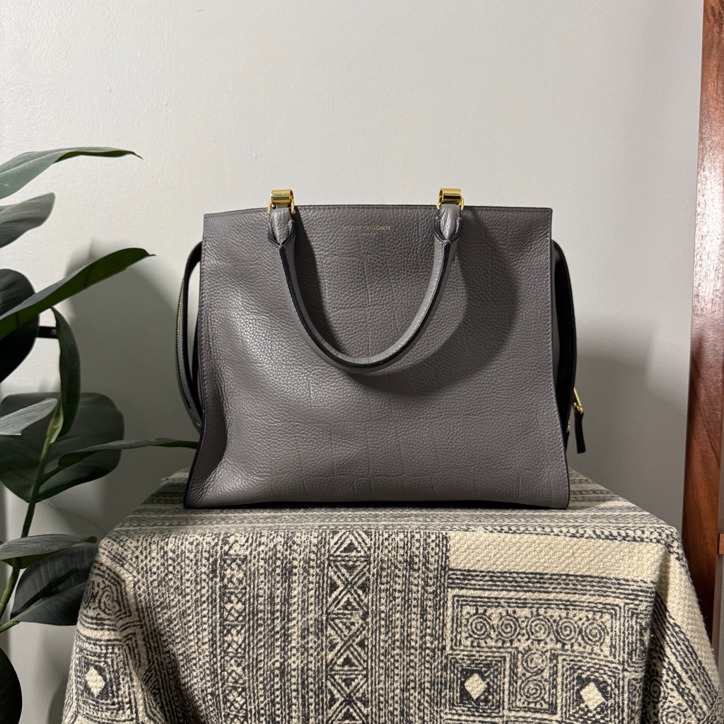 Kurt Geiger Gray Leather Emma Tote Bag
